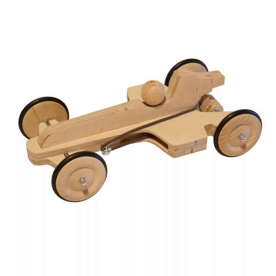 Voiture à moteur élastique MANUFACTURE EN FAMILLE La voiture d'Ayrton en bois à fabriquer DIY